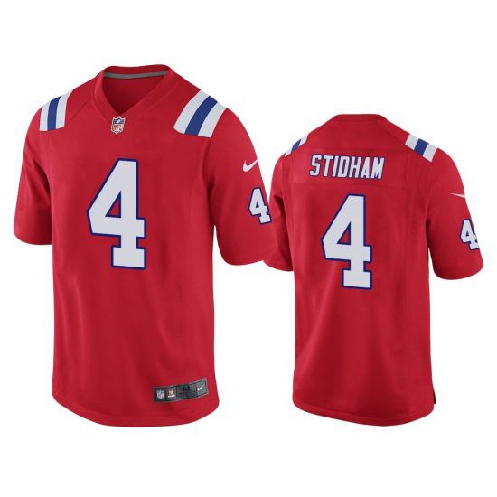 Men New England Patriots #4 Jarrett Stidham Nike Red Game NFL Jersey